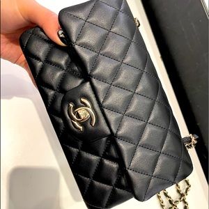 Chanel lamb skin mini classic flap